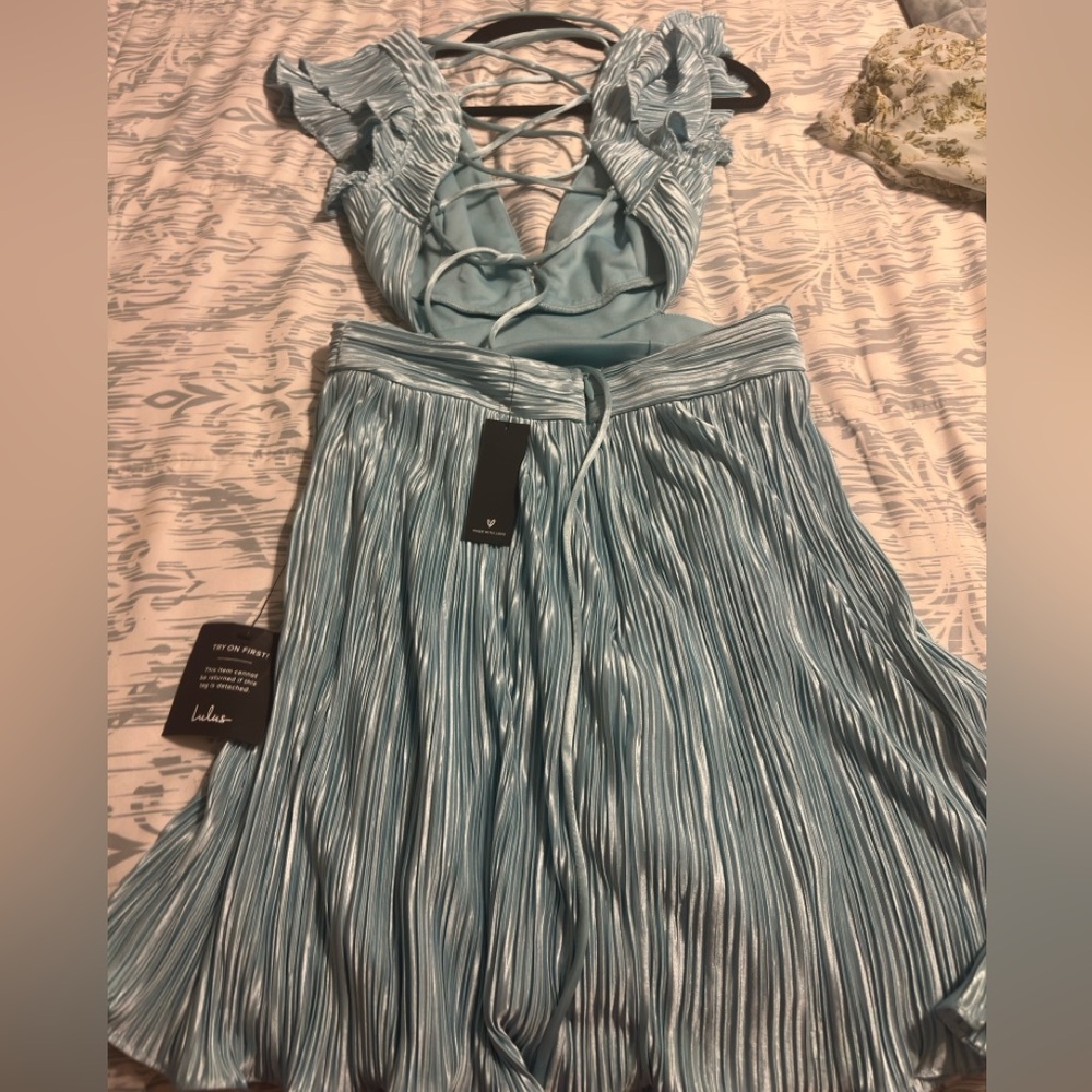 Lulu's Light Blue Ruffle Mini Dress - Picture 4 of 5